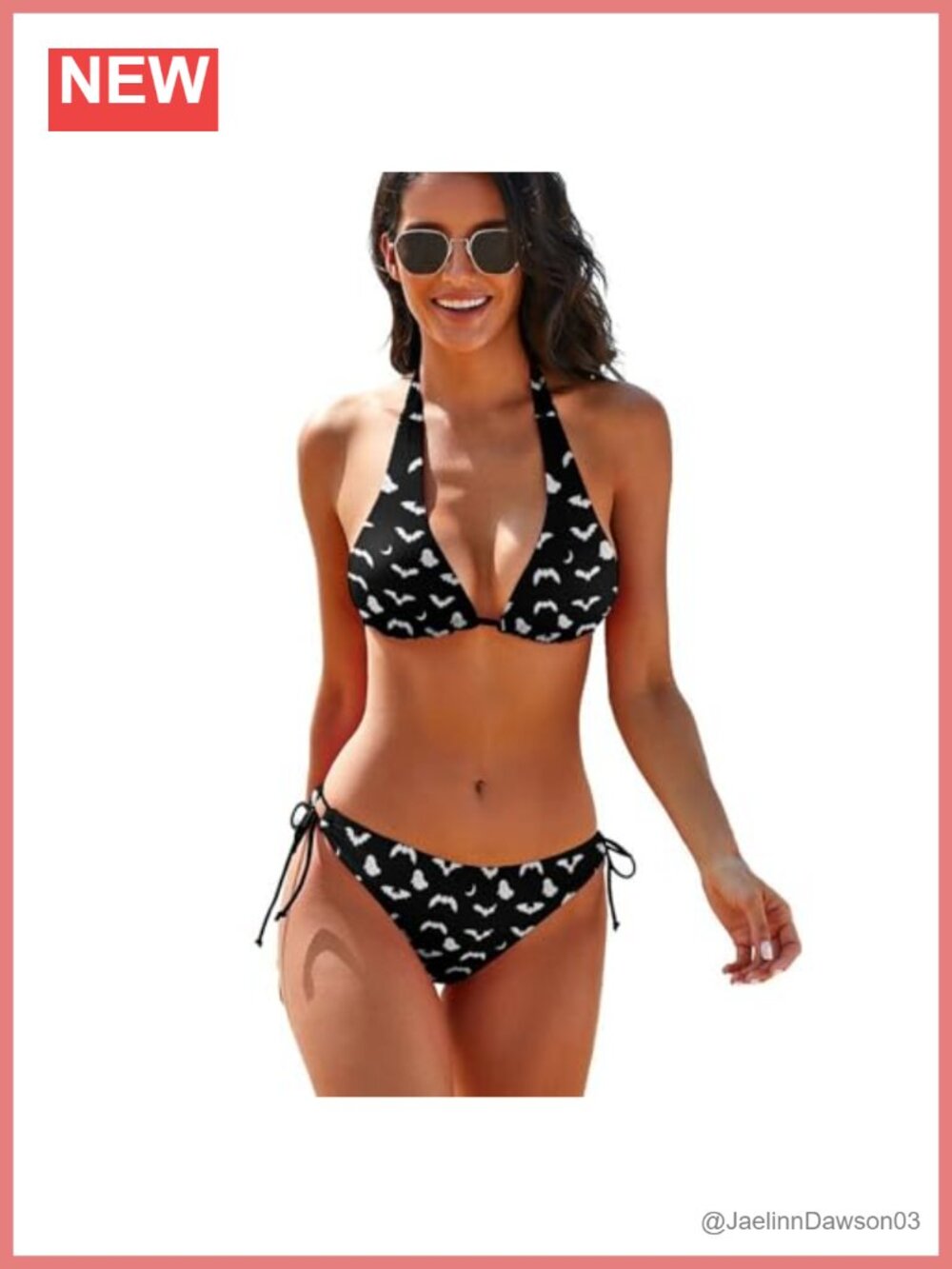 Women's Two Piece Bikini Set Halter Padded Side Tie Thong Swimwear